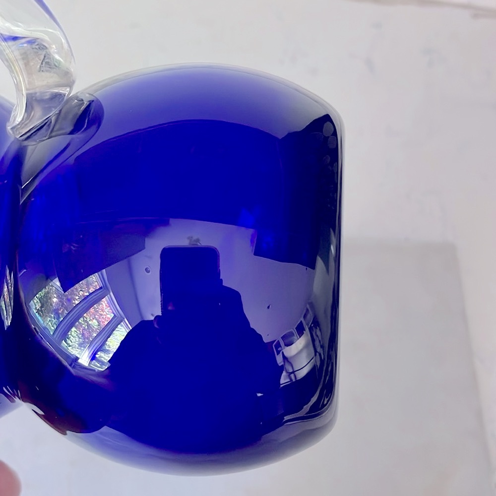 Vintage Cobalt Blue Art Deco Bubble Pitcher Louie Glass Co. Excellent Condition - Picture 11 of 14